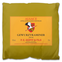 Load image into Gallery viewer, Indoor Outdoor Pillows Dopff Gewurztraminer Wine Label Print