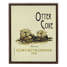 Load image into Gallery viewer, Wine Label Themed Artwork - Otter Cove Label Print on Canvas in a Floating Frame