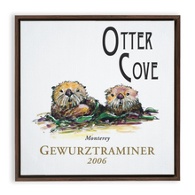 Load image into Gallery viewer, Wine Label Themed Artwork - Otter Cove Gewurztraminer 2006 Print on Canvas in a Floating Frame