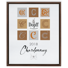Load image into Gallery viewer, Wine Themed Artwork - Chardonnay D'Alsace - Dopff au Moulin Label Print on Canvas in a Floating Frame