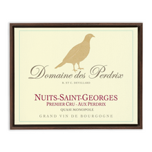 Load image into Gallery viewer, Wine Label Themed Artwork - Domaine des Perdrix Wine Label Print on Canvas in a Floating Frame