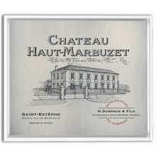 Load image into Gallery viewer, Winery Themed Artwork - Wine Themed Wall Decor - Chateau Haut-Marbuzet Wine Label Print on Canvas in a Floating Frame