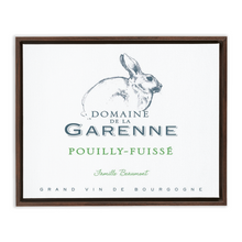 Load image into Gallery viewer, Wine Label Themed Artwork - Domaine de la Garenne Wine Label Print on Canvas in a Floating Frame
