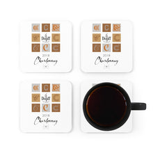 Load image into Gallery viewer, Wine Label Themed Gifts - Chardonnay D'Alsace - Dopff au Moulin bottle Label Corkwood Coaster Set of 4