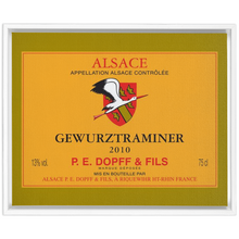Load image into Gallery viewer, Wine Label Themed Artwork - P.E. Dopff Gewurztraminer Wine Label Print on Canvas in a Floating Frame