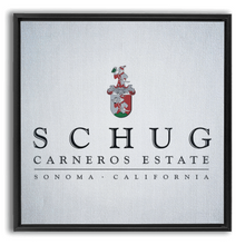 Load image into Gallery viewer, Wine Label Themed Artwork - Schug Carneros Estate Print on Canvas in a Floating Frame