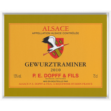 Load image into Gallery viewer, Wine Label Themed Artwork - P.E. Dopff Gewurztraminer Wine Label Print on Canvas in a Floating Frame