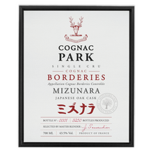 Load image into Gallery viewer, Cognac Label Themed Artwork - Cognac Park Mizunara Label Print on Canvas in a Floating Frame