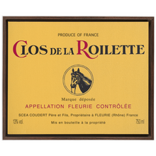 Load image into Gallery viewer, Wine Label Themed Artwork - Clos de la Roilette Wine Label Print on Canvas in a Floating Frame