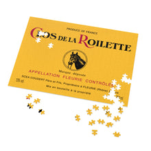 Load image into Gallery viewer, Wine Label Themed Jigsaw Puzzles - Clos de la Roilette Label Print on 252 or 500 Pieces Puzzle - Made in America