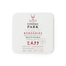 Load image into Gallery viewer, Cognac Label Themed Gifts - Cognac Park Mizunara bottle Label Corkwood Coaster Set of 4