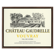 Load image into Gallery viewer, Wine Label Themed Artwork - Chateau Gaudrelle Wine Label Print on Canvas in a Floating Frame