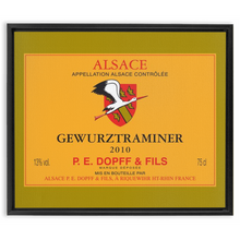 Load image into Gallery viewer, Wine Label Themed Artwork - P.E. Dopff Gewurztraminer Wine Label Print on Canvas in a Floating Frame