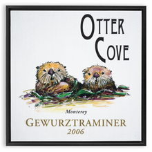 Load image into Gallery viewer, Wine Label Themed Artwork - Otter Cove Gewurztraminer 2006 Print on Canvas in a Floating Frame