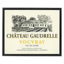 Load image into Gallery viewer, Wine Label Themed Artwork - Chateau Gaudrelle Wine Label Print on Canvas in a Floating Frame
