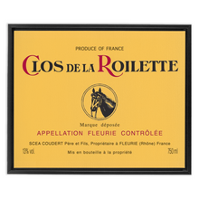 Load image into Gallery viewer, Wine Label Themed Artwork - Clos de la Roilette Wine Label Print on Canvas in a Floating Frame