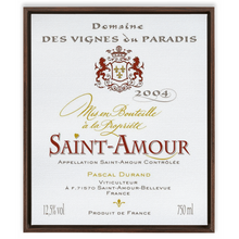 Load image into Gallery viewer, Wine Label Themed Artwork - Saint Amour Wine Label Print on Canvas in a Floating Frame