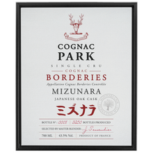 Load image into Gallery viewer, Cognac Label Themed Artwork - Cognac Park Mizunara Label Print on Canvas in a Floating Frame