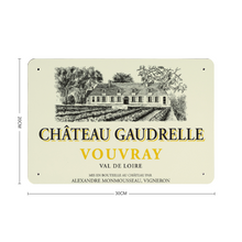 Load image into Gallery viewer, Wine Label Themed Decor - Chateau Gaudrelle Wine Label Print on Metal Plate 8" x 12" Made in the USA