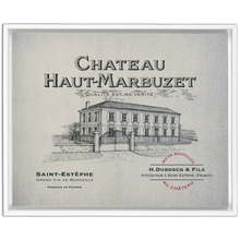 Load image into Gallery viewer, Winery Themed Artwork - Wine Themed Wall Decor - Chateau Haut-Marbuzet Wine Label Print on Canvas in a Floating Frame