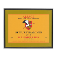 Load image into Gallery viewer, Wine Label Themed Artwork - P.E. Dopff Gewurztraminer Wine Label Print on Canvas in a Floating Frame