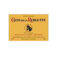 Load image into Gallery viewer, Wine Label Themed Decor - Clos de la Roilette Wine Label Print on Wooden Plaque 12" x 8" Made in the USA