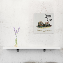 Load image into Gallery viewer, Wine Label Themed Wall Decor - Otter Cove Label Print on Wooden Plaque 8&quot; x 8&quot; Made in the USA