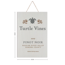 Load image into Gallery viewer, Wine Label Themed Wall Decor - Turtle Vines Wine  Label Print on Wooden Plaque 8" x 12" Made in the USA
