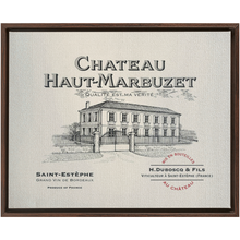 Load image into Gallery viewer, Winery Themed Artwork - Wine Themed Wall Decor - Chateau Haut-Marbuzet Wine Label Print on Canvas in a Floating Frame