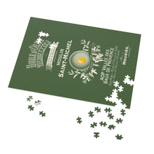 Load image into Gallery viewer, Kitchen Themed Jigsaw Puzzles - Moulin Saint Michel Olive Oil Label Print on 252 or 500 Pieces Puzzle - Made in America