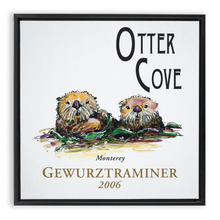 Load image into Gallery viewer, Wine Label Themed Artwork - Otter Cove Gewurztraminer 2006 Print on Canvas in a Floating Frame