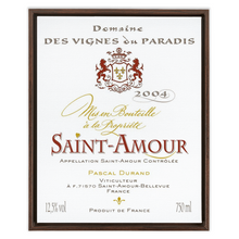 Load image into Gallery viewer, Wine Label Themed Artwork - Saint Amour Wine Label Print on Canvas in a Floating Frame