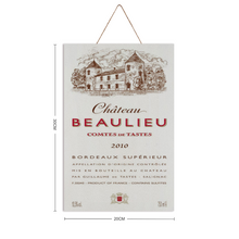 Load image into Gallery viewer, Wine Label Themed Wall Decor - Chateau Beaulieu Label Print on Wooden Plaque 8" x 12" Made in the USA