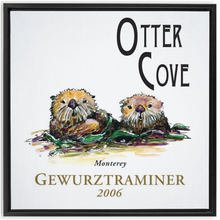 Load image into Gallery viewer, Wine Label Themed Artwork - Otter Cove Gewurztraminer 2006 Print on Canvas in a Floating Frame
