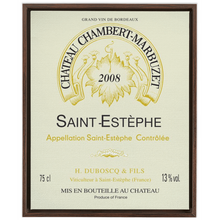 Load image into Gallery viewer, Wine Themed Artwork - Chateau Chambert-Marbuzet Label Print on Canvas in a Floating Frame