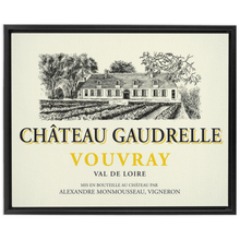 Load image into Gallery viewer, Wine Label Themed Artwork - Chateau Gaudrelle Wine Label Print on Canvas in a Floating Frame