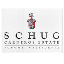 Load image into Gallery viewer, Wine Label Themed Jigsaw Puzzles - Schug Carneros Estate Label Print on 252 or 500 Pieces Puzzle - Made in America
