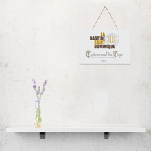 Load image into Gallery viewer, Winery Themed Decor - La Bastide Chateauneuf du Pape Wine Label Print on Wooden Plaque 12" x 8" Made in the USA