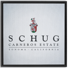 Load image into Gallery viewer, Wine Label Themed Artwork - Schug Carneros Estate Print on Canvas in a Floating Frame
