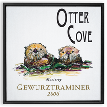 Load image into Gallery viewer, Wine Label Themed Artwork - Otter Cove Gewurztraminer 2006 Print on Canvas in a Floating Frame