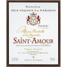 Load image into Gallery viewer, Wine Label Themed Artwork - Saint Amour Wine Label Print on Canvas in a Floating Frame