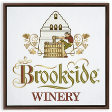Load image into Gallery viewer, Wine Label Themed Artwork - Brookside Winery Label Print on Canvas in a Floating Frame