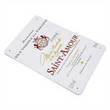 Load image into Gallery viewer, Wine Label Themed Decor - Saint Amour Label Print on Metal Plate 8" x 12" Made in the USA