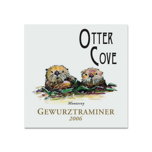 Wine Label Themed Wall Decor - Otter Cove Label Print on Metal Plate 12" x 12" Made in the USA