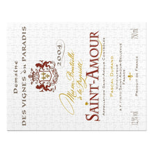 Load image into Gallery viewer, Wine Label Themed Jigsaw Puzzles - Saint Amour Label Print on 252 or 500 Pieces Puzzle - Made in America