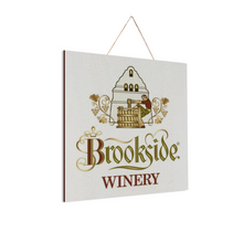 Load image into Gallery viewer, Wine Label Themed Wall Decor - Brookside Winery Wine Label Print on Wooden Plaque 8" x 8" Made in the USA