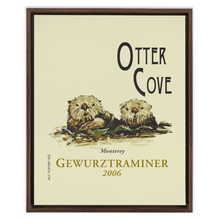 Load image into Gallery viewer, Wine Label Themed Artwork - Otter Cove Label Print on Canvas in a Floating Frame