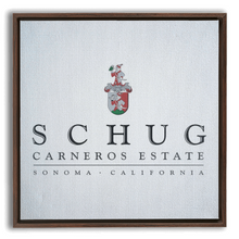Load image into Gallery viewer, Wine Label Themed Artwork - Schug Carneros Estate Print on Canvas in a Floating Frame