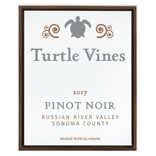 Load image into Gallery viewer, Wine Label Themed Artwork - Turtle Vines Wine Label Print on Canvas in a Floating Frame