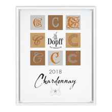Load image into Gallery viewer, Wine Themed Artwork - Chardonnay D'Alsace - Dopff au Moulin Label Print on Canvas in a Floating Frame